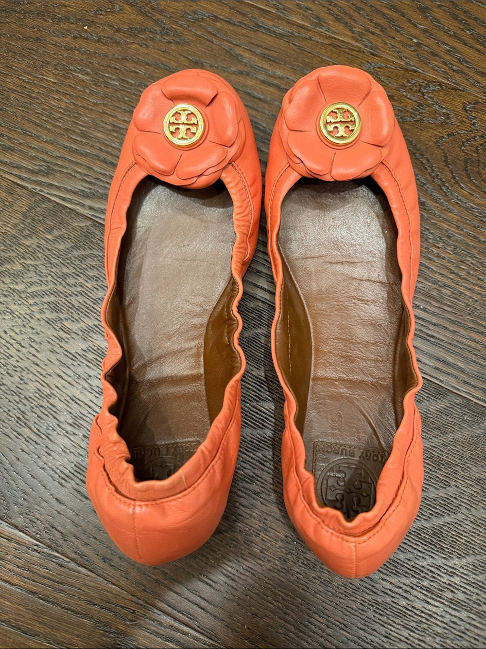 Tory Burch Samba Orange Blossom Flats